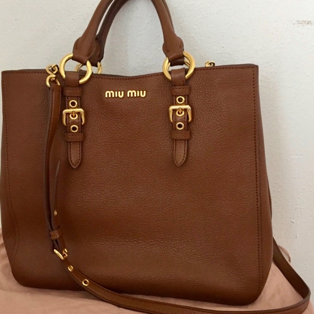 Miu Miu Brown Leather Tote